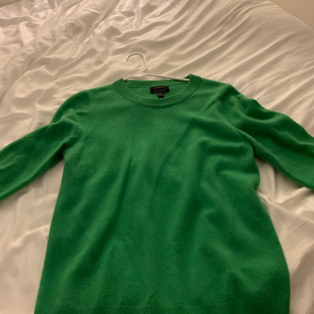 J. Crew Vibrant Green Crew Neck Sweater